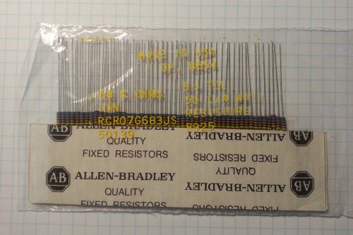 Allen-Bradley, NOS, RCR07G683JS, 68 kOhms, 50 pcs, 1/4W, 5%, Lead Resistor