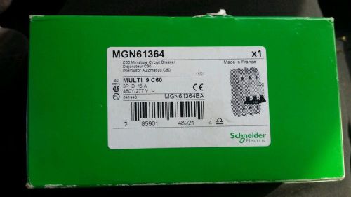 Square D MGN61364 Miniature Circuit Breaker 15A 480Y/277V  new in box