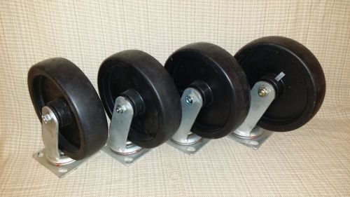 Set of 4 - albion 8&#034; x 2&#034; swivel casters, polyolefin, 750# capacity ea - new! for sale