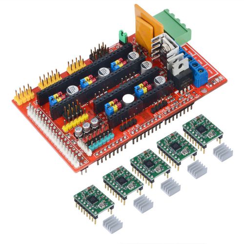 3d printer ramps 1.4 control board + 5pcs 4988 driver with heat sink new for sale