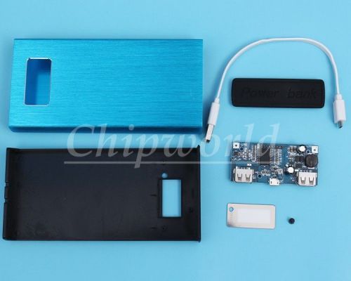Blue 5V 1.8A Mobile Power Bank Aluminum Shell for 6pcs 18650(NO Battery) Charger