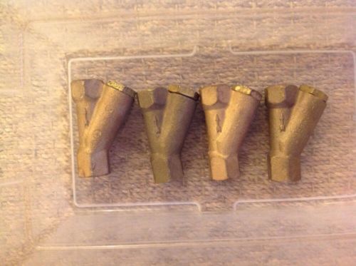 Mixed lot of 4 new 1/2&#034; brass y strainers for plumbing for sale
