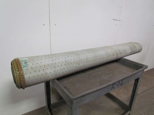 2 Ply Green PVC Smooth Top Perforated Conveyor Belt 16Ft X 67-3/4&#034; 0.080&#034; Thick