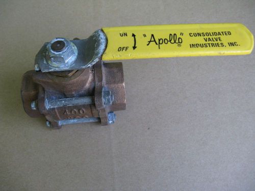 APPOLO 1&#034; 400 WOG Bronze 3-Piece Full Port Ball Valve In-Line Serviceable Thread