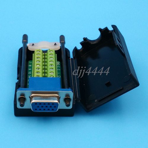 Db15 vga female 3 rows 15 pin plug breakout terminals screw type diy connector for sale