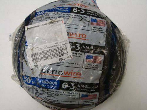 6-3 NM-B w/ground INDOOR ELECTRICAL WIRE  CERROWIRE 50 FT