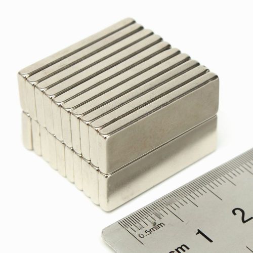 20Pcs Strong Block Cuboid Fridge Magnets 30x10x3mm Rare Earth Neodymium N50