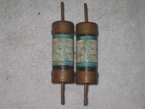 (2) Econ ECN-200A 250V Time Delay Fuse