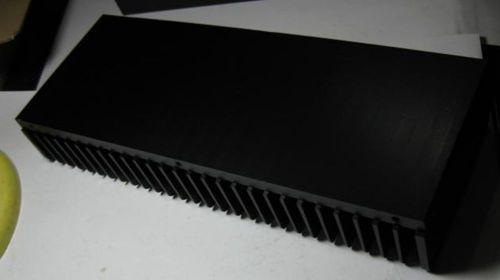 Black Aluminum E Heatsink / radiator for amplifier 300x85x50mm