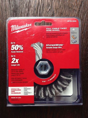 MILWAUKEE FULL CABLE TWIST WIRE WHEEL 48-52-5020 UP TO 50% FASTER REMOVAL
