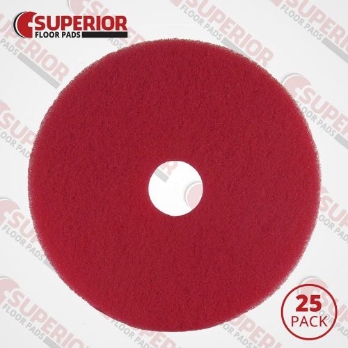 Professional 20&#034; red floor cleaning &amp; buffing pad (25 pack) for sale
