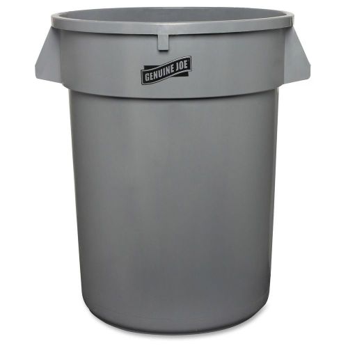 Genuine joe gjo60463 plastic heavy-duty trash container 32 gallon capacity gray for sale