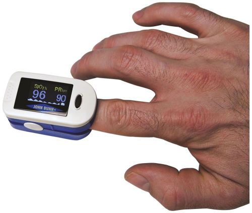 John Bunn White Digital Finger Oximeter Pulse Monitor with Case