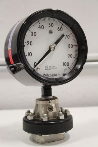 Ashcroft Duragauge Solid Front 4-1/2&#034; 1279 SS 100PSI + Free Priority Shipping!!!