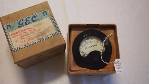 Vintage Ammeter Gauge By G.E.C. Made in England (in box)