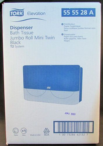 Bath tissue dispenser – jumbo roll mini twin by tork #55 55 28 a – new black t2 for sale