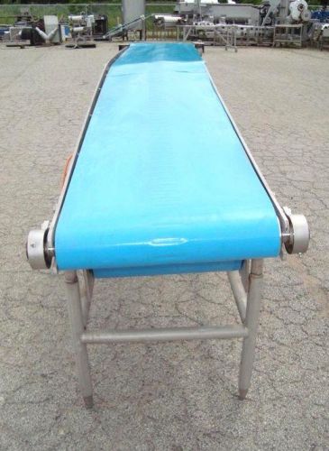 20 in x 132&#034; kofab blue belt inclined conveyor stainless steel sanitary for sale