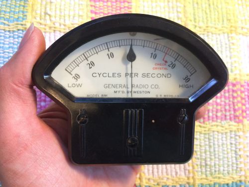 Vintage General Radio Model 891 Cycles Per Second Meter Gauge Measures -30 - 30