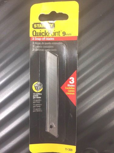 Stanley Quickpoint 9mm 3 Snap-Off Blades 13 Cutting Points Per Blade