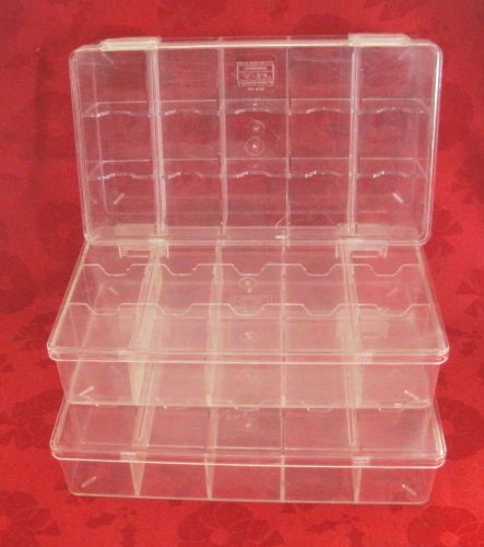 Lot of 3 Akro Mils 05-505 Clear Plastic Compartment Storage Organizer