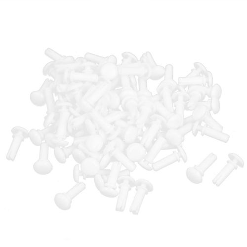 100Pcs Nylon Push Clips Rivet Fastener White for 6.5-7.5mm Thickness Panel
