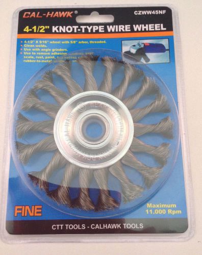 4-1/2&#034; x 9/16&#034; knot wire wheel brush - fine knotted wheel for grinders, drills for sale