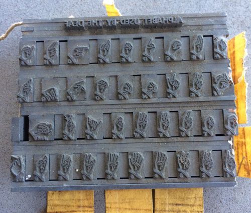 Alphabet Used By The Deaf Letterpress Type: All Letters &amp; Numbers