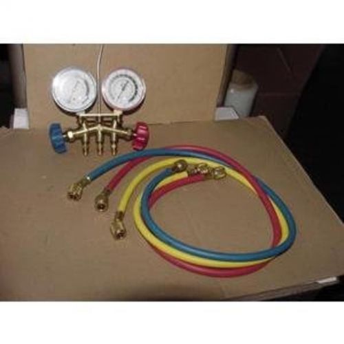 2 valve manifold w/ set 36&#034; hoses  brass jb industries hvac accessories m2-36 for sale
