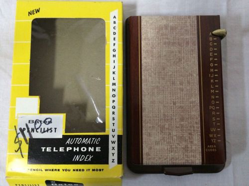 Vtg new metal book print automatic telephone index the bates manufacturing co for sale