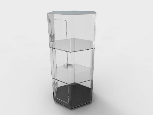 Clear Plexiglass Acrylic Cabinet Display Case 4 Jewelry, Cell Phone valuble14603