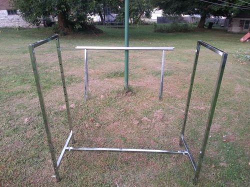 Commercial grade clothing double bar h rack | adjustable height 48&#034;-72&#034; | chrome for sale