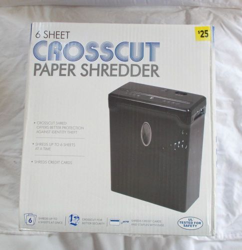 Crosscut Paper Shredder, 6 Sheet plus Credit Cards, LX60B, New In Box