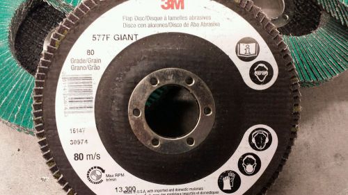 3M green flap discs 80 grit  box of 10.  577F giant 7/8&#034; hole