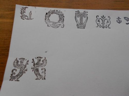 Antique letterpress printers block set of ten designs, card makers, stampers for sale