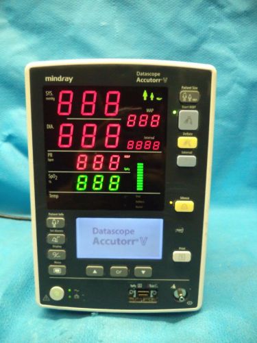 Mindray Datascope Accutorr V Vital Signs Patient Monitor 0998-00-2000-943A