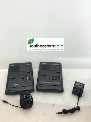 Lot of 2 Olympus T1000 Transcriber Dictation Recorder w/ Adapters *NO FOOT PEDAL