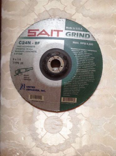 Sait Grind C24N-BF 9x1/4 type 28 fast aggressive grinding on all masonry.