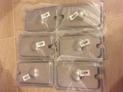 6 Pcs Winco 10 5/16&#034; x 6 5/16&#034; Quarter Size Steam Table Pan Slotted Cover