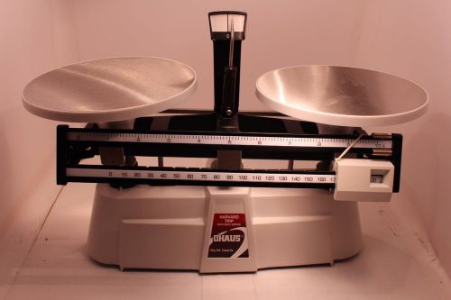 NIB HAUS HARVARD TRIP 2 Kg-5 lb BALANCE BEAM SCALE with 6&#034; ROUND STAINLESS