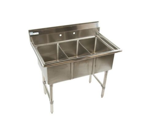 Compact Three Compartment Stainless Sink  NSF