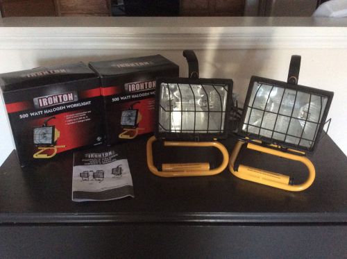 Two ironton halogen worklights | 500 watts - 8,000 lumens for sale