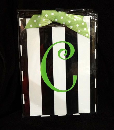 Fabulous Black &amp; Green Monogrammed Clipboard - Letter C