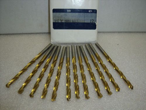 .1875 3/16&#034; TiN HSS USA drill Jobbers Length 118 degree Point - 12 PC LOT