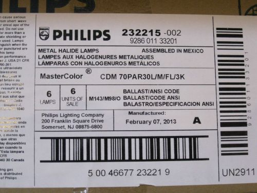 6 - Philips CDM 70PAR30L/M/FL/3K, NIB, 70W Metal Halide, Free Shipping
