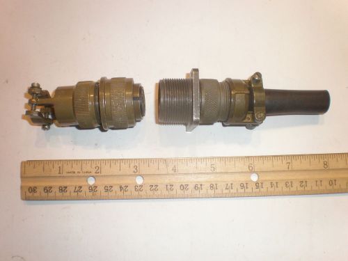Used - ms3106f 18-11s and ms3100a 18-11p (sr) with bushing - 5 pin mating pair for sale