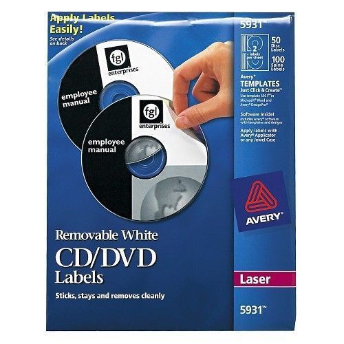 Avery Laser CD/DVD Labels, Matte White, 50/Pack,   New