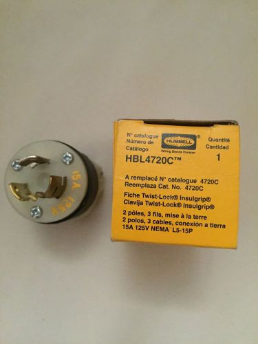 1 - Hubbell HBL 4720C Twist Lock NEMA L5-15P 15A 125V
