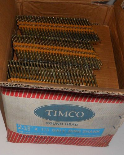 Timco 2-3/8&#034; x .113&#034; galvanized ring shank nails nib lot of 5000 for sale