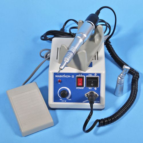 Dental Lab Electric Marathon Micro Motor N3 + Contra Angle + Straight Handpiece