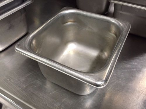 Stainless Steel Insert Pan Commercial 6 1/2&#034; X 6 3/4&#034; X 4&#034; Used NSF